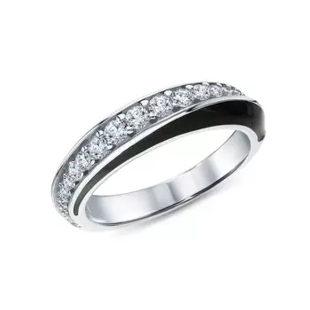 Серебряное кольцо с эмалью и фианитами