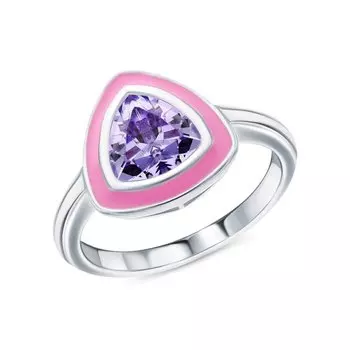 Серебряное кольцо с эмалью и фианитами