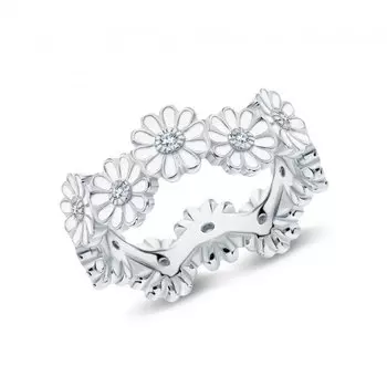 Серебряное кольцо с эмалью и фианитами