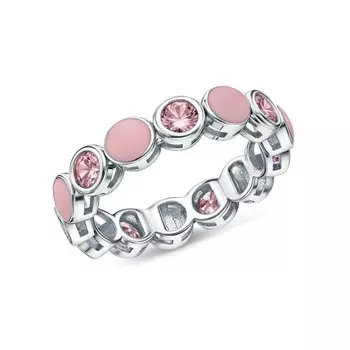 Серебряное кольцо с эмалью и фианитами