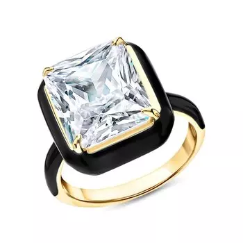 Серебряное кольцо с эмалью и фианитами