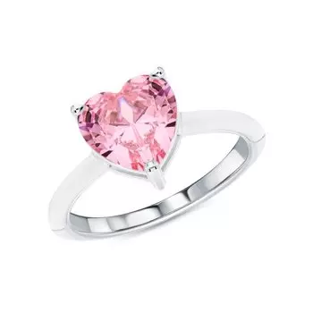 Серебряное кольцо с эмалью и фианитами