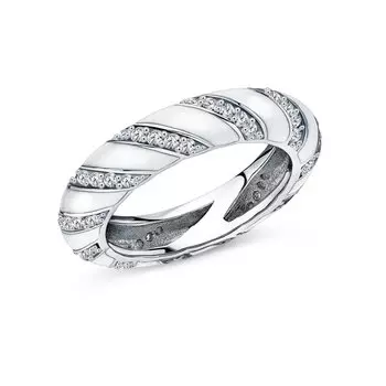 Серебряное кольцо с эмалью и фианитами