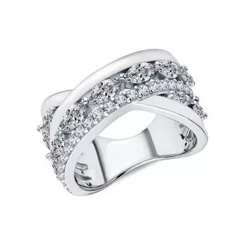 Серебряное кольцо с эмалью и фианитами