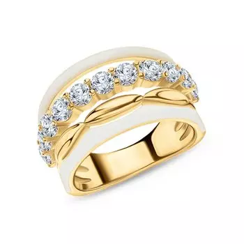 Серебряное кольцо с эмалью и фианитами