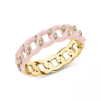 Серебряное кольцо с эмалью и фианитами