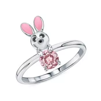 Серебряное кольцо с эмалью и фианитами