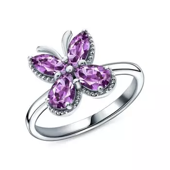 Серебряное кольцо с аметистами