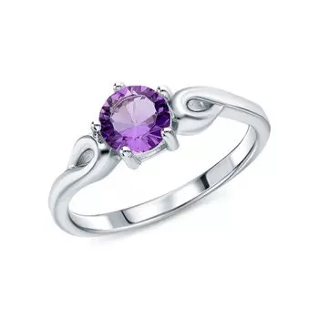 Серебряное кольцо с аметистами природными