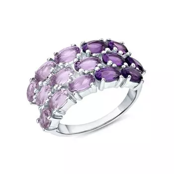 Серебряное кольцо с аметистами природными