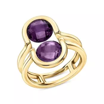 Серебряное кольцо с аметистами природными