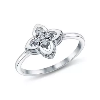 Серебряное кольцо с бриллиантами