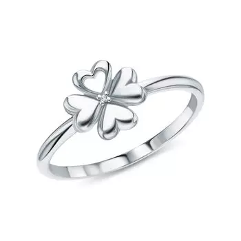 Серебряное кольцо с бриллиантами природными