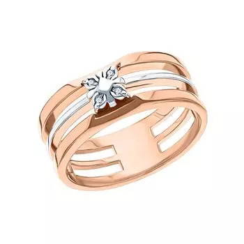 Серебряное кольцо с бриллиантами природными