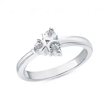 Серебряное кольцо с бриллиантами природными