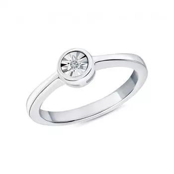 Серебряное кольцо с бриллиантами природными