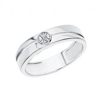 Серебряное кольцо с бриллиантами природными