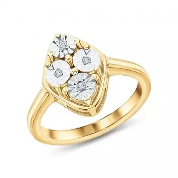 Серебряное кольцо с бриллиантами природными