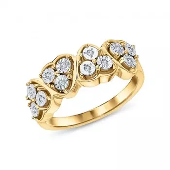 Серебряное кольцо с бриллиантами природными