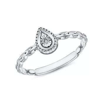 Серебряное кольцо с бриллиантами природными