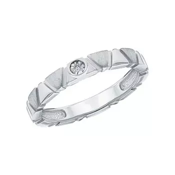 Серебряное кольцо с бриллиантами природными