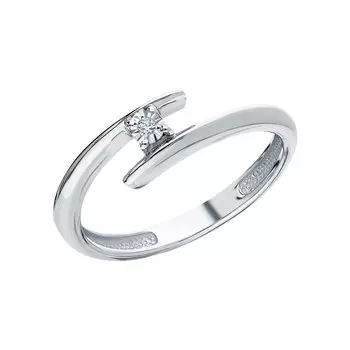 Серебряное кольцо с бриллиантами природными