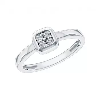 Серебряное кольцо с бриллиантами природными