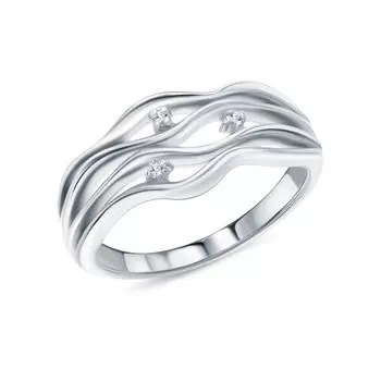 Серебряное кольцо с бриллиантами природными