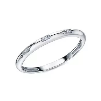 Серебряное кольцо с бриллиантами природными