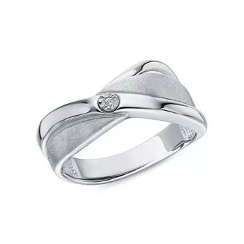 Серебряное кольцо с бриллиантами природными