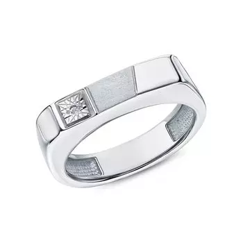 Серебряное кольцо с бриллиантами природными