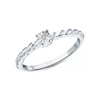 Серебряное кольцо с бриллиантами природными