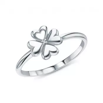 Серебряное кольцо с бриллиантами природными