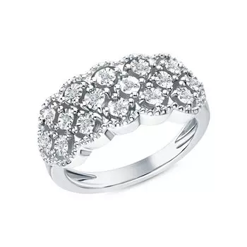 Серебряное кольцо с бриллиантами природными