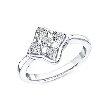 Серебряное кольцо с бриллиантами природными