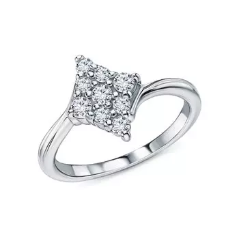 Серебряное кольцо с бриллиантами природными