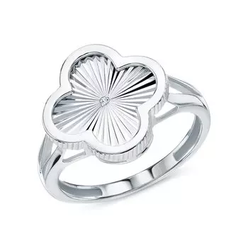 Серебряное кольцо с бриллиантами природными