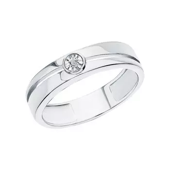 Серебряное кольцо с бриллиантами природными