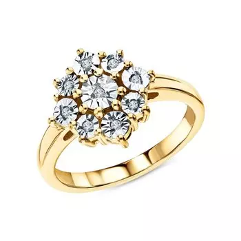 Серебряное кольцо с бриллиантами природными