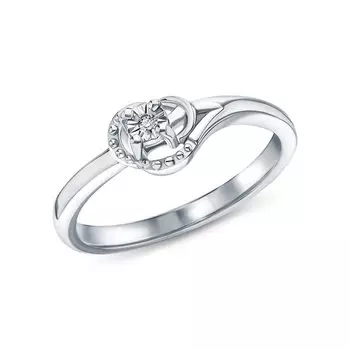 Серебряное кольцо с бриллиантами природными