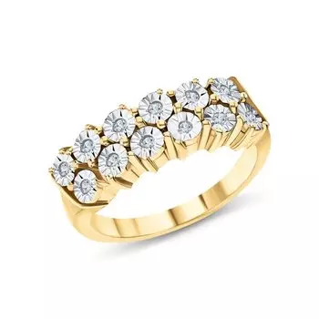 Серебряное кольцо с бриллиантами природными