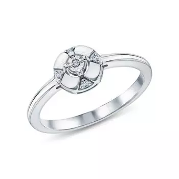 Серебряное кольцо с бриллиантами природными