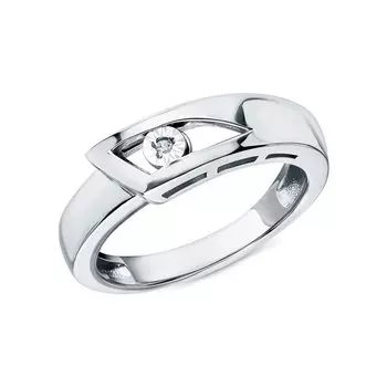 Серебряное кольцо с бриллиантами природными