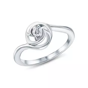 Серебряное кольцо с бриллиантами природными