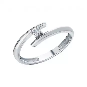 Серебряное кольцо с бриллиантами природными