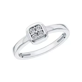 Серебряное кольцо с бриллиантами природными