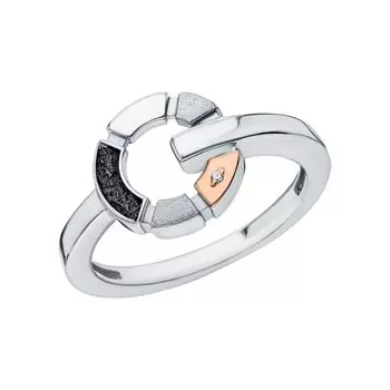 Серебряное кольцо с бриллиантами природными