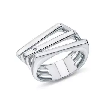 Серебряное кольцо с бриллиантами природными