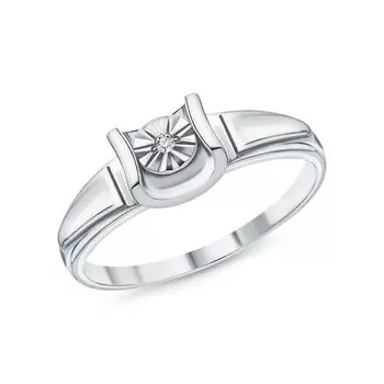 Серебряное кольцо с бриллиантами природными