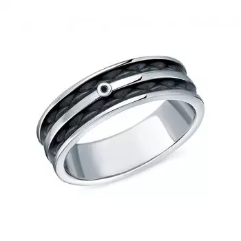 Серебряное кольцо с бриллиантами природными